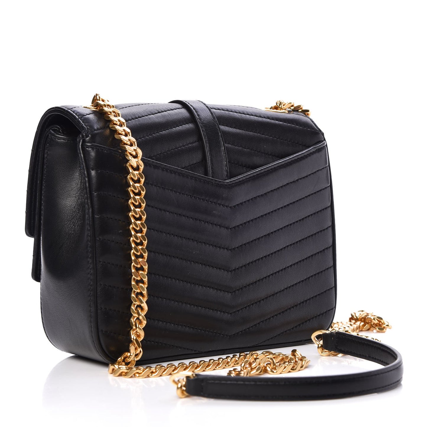 Lambskin Matelasse Chevron Monogram Small Sulpice Bag Black