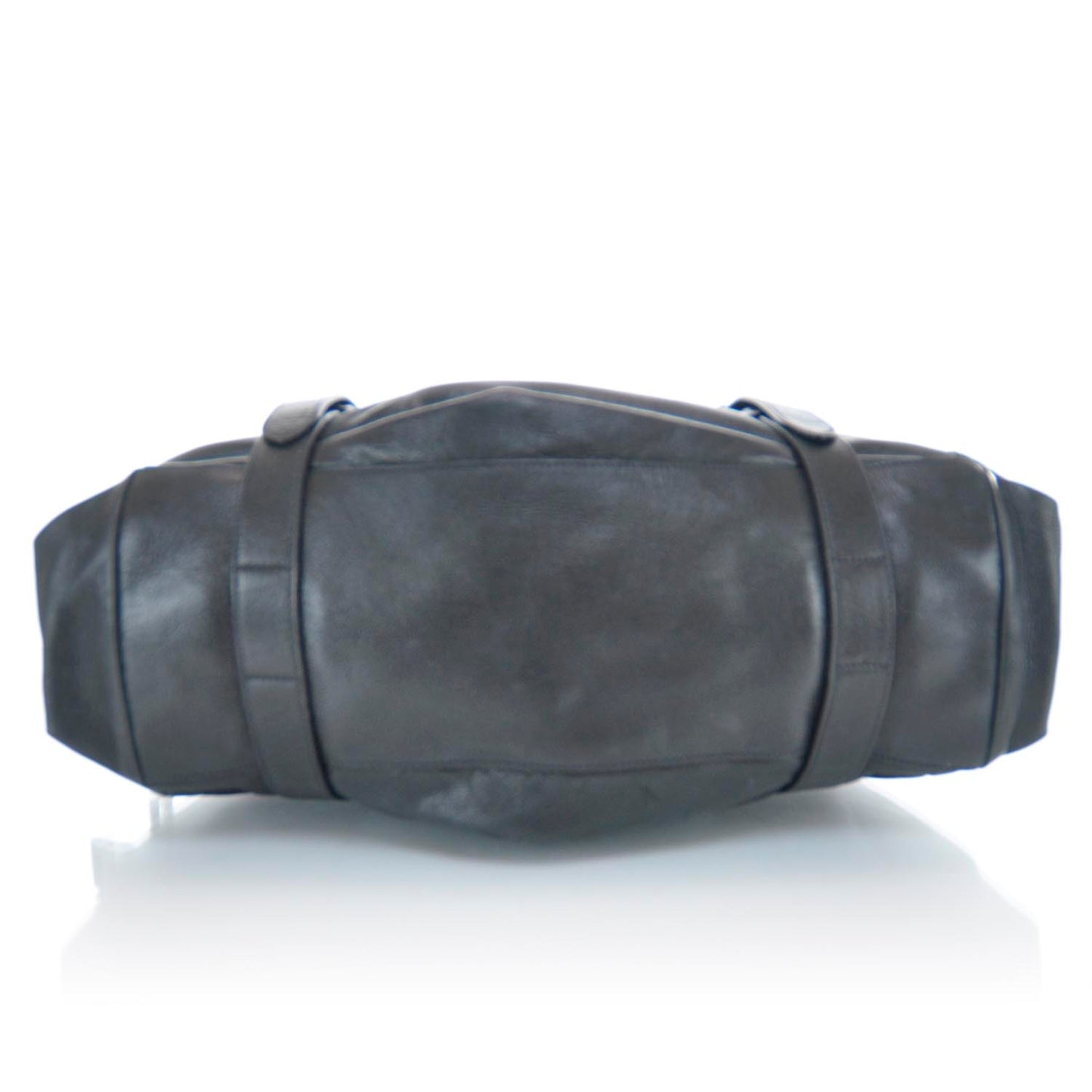 Leather Buckle Satchel Nero Black