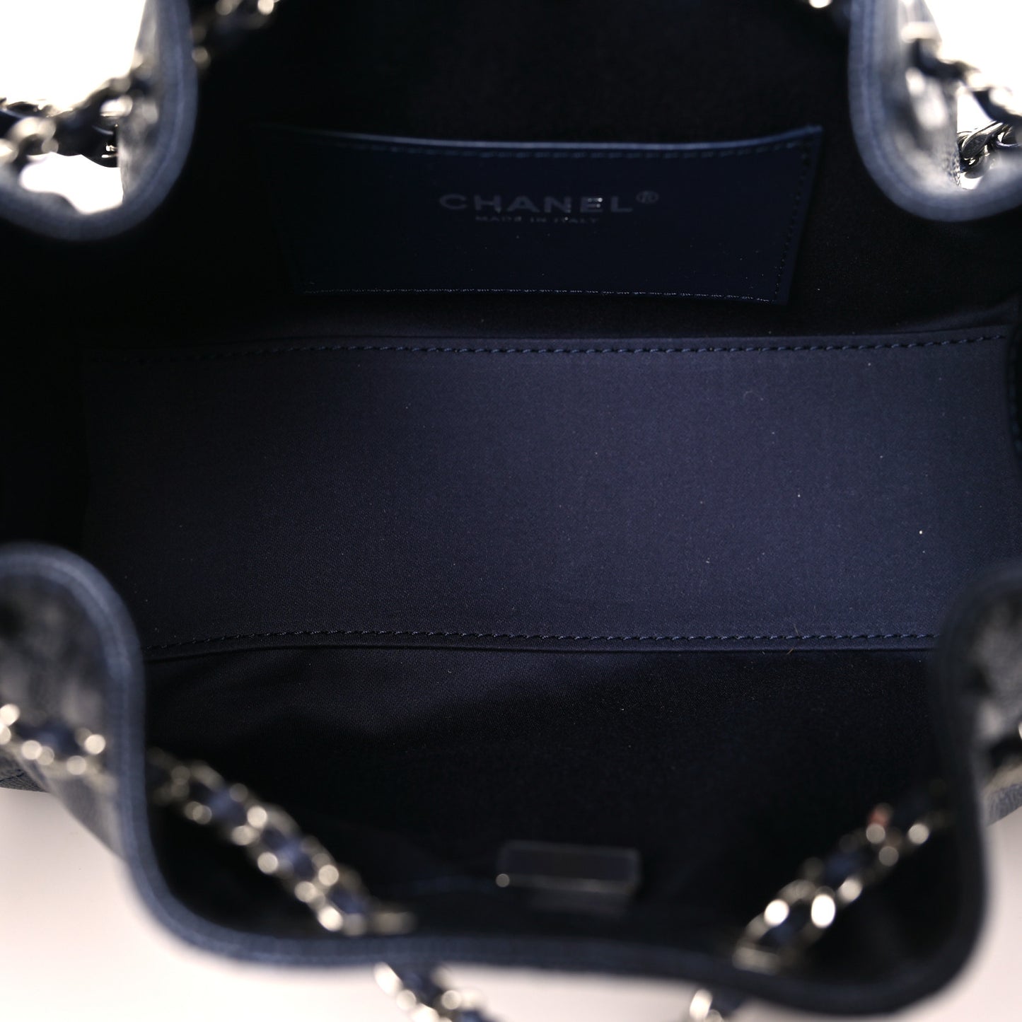 Metallic Caviar Quilted Mini Chanel 25 Handbag Dark Blue
