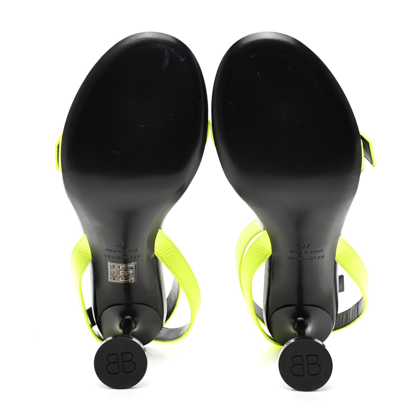 Calfskin Logo Afterhour 90mm Sandal 41 Black Fluo Yellow