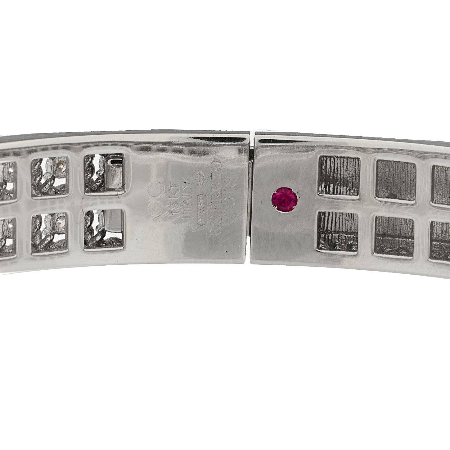 Roberto Coin 18K White Gold Diamond Byzantine Barocco Bangle Bracelet 4 of 4