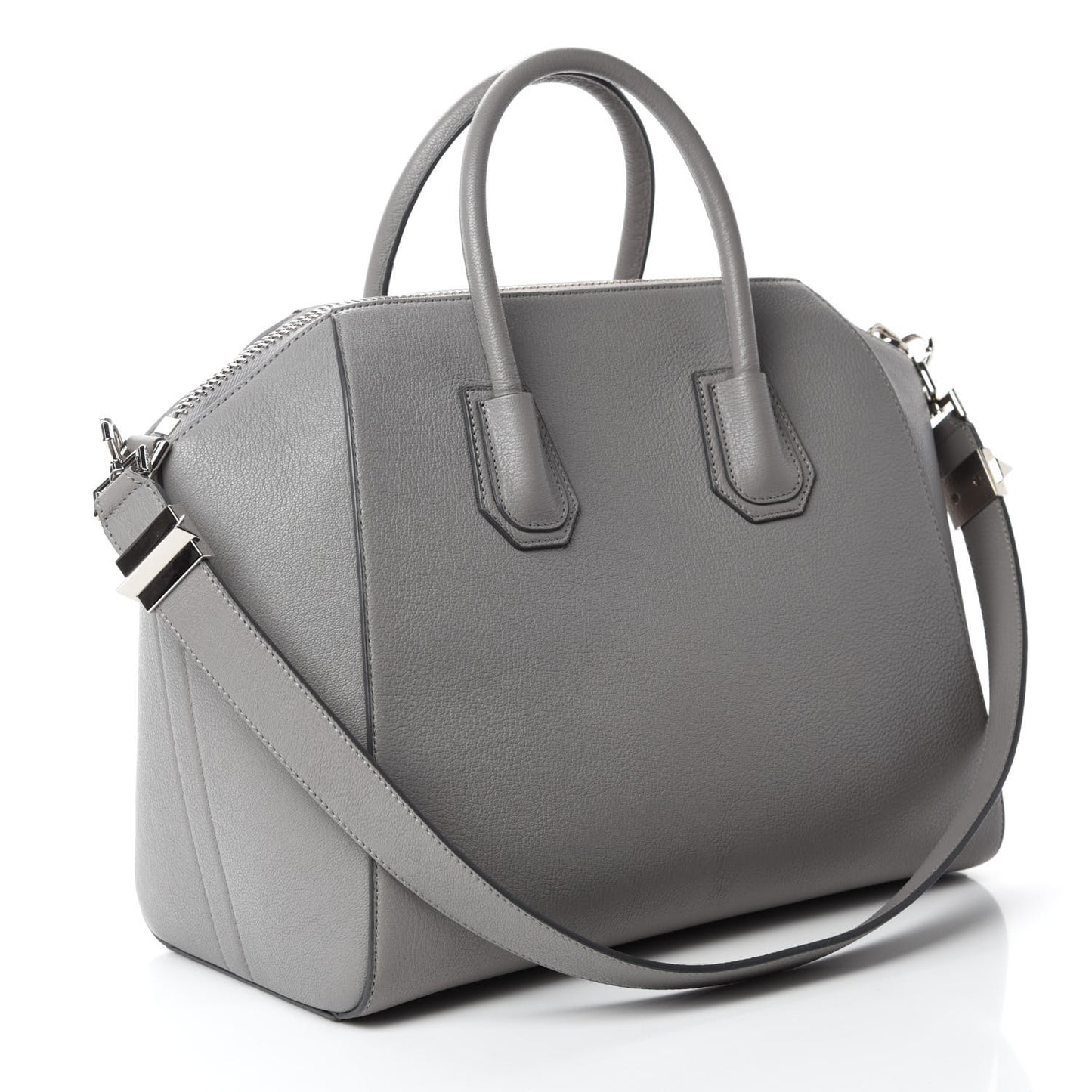Sugar Goatskin Medium Antigona Pearl Grey