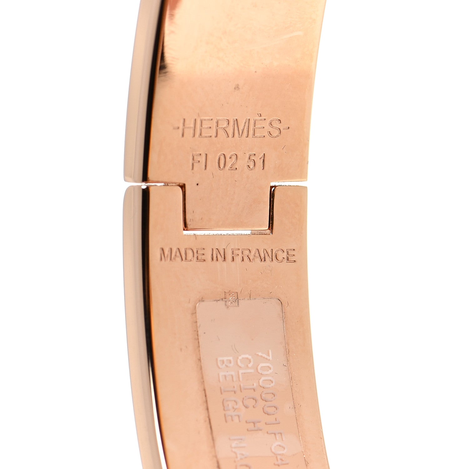 Hermes Enamel Narrow Clic Clac H Bracelet PM Beige Nacre 5 of 6