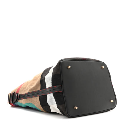 Burberry Canvas Mega Check Medium Ashby Pop Elements Hobo Black 3 of 10