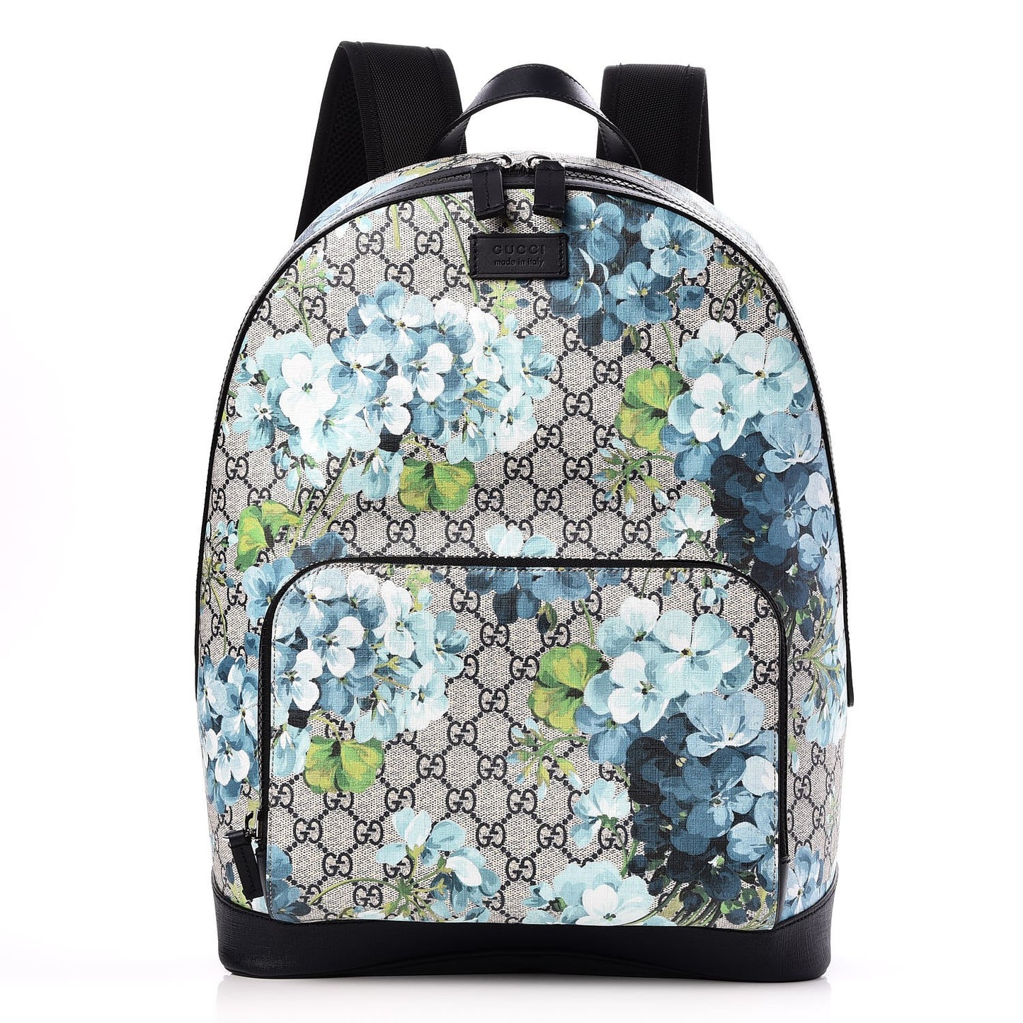 GG Supreme Monogram Blooms Medium Day Backpack Beige Blue Navy