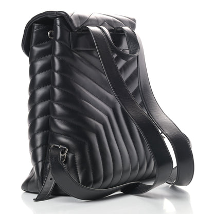Saint Laurent Calfskin Y Quilted Monogram Medium Loulou Backpack Black 2 of 5