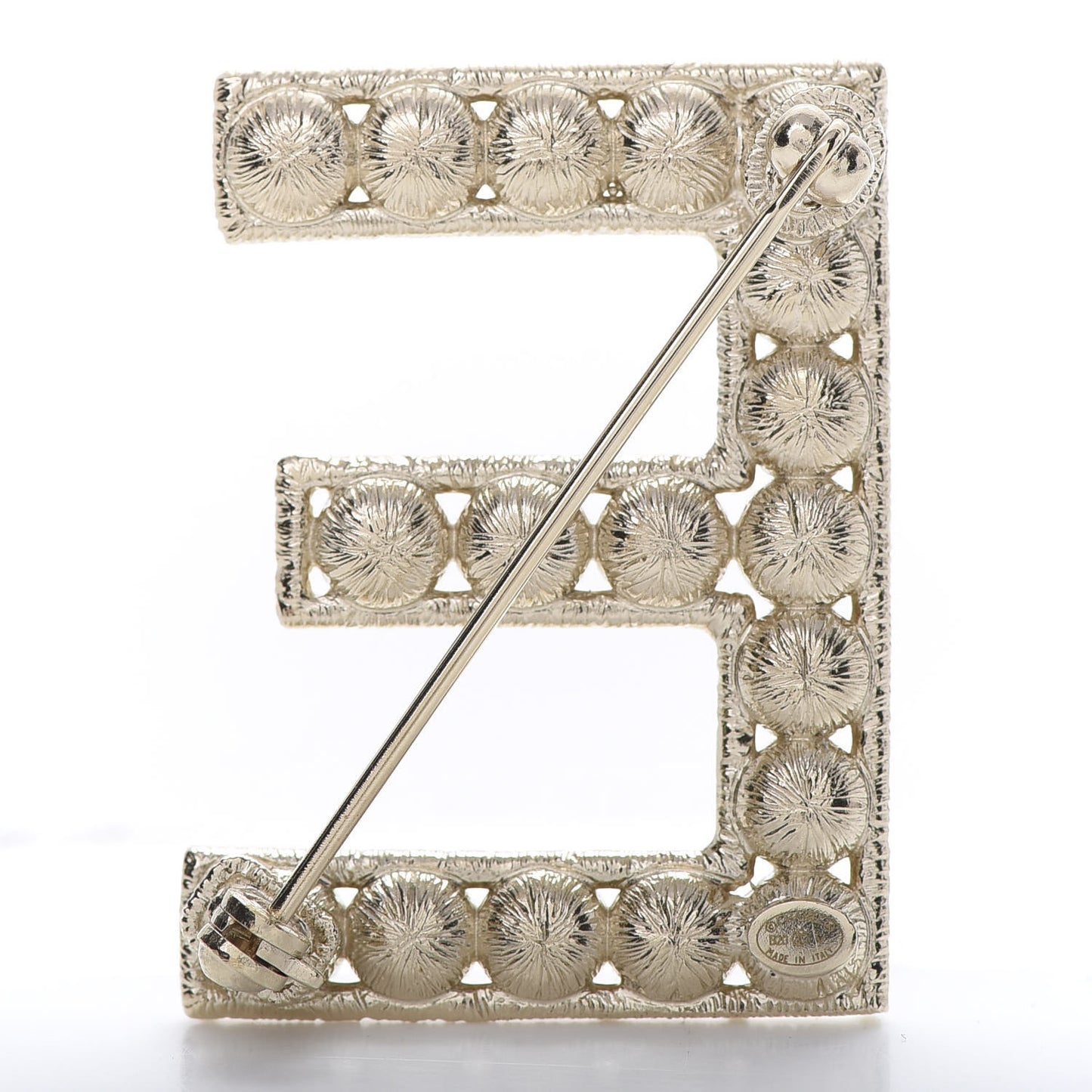 Crystal Cha-Nel Logo Brooch Set Gold