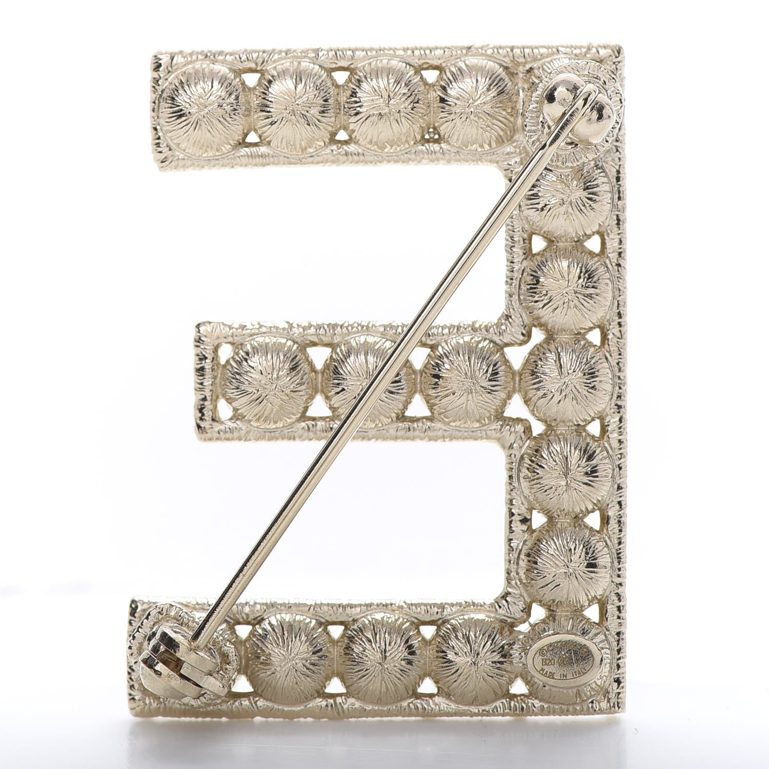 Chanel Crystal Cha-Nel Logo Brooch Set Gold 8 of 11