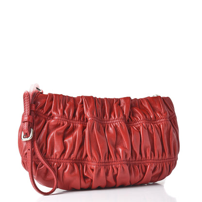 Prada Nappa Gaufre Wristlet Red 2 of 8