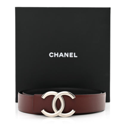 Chanel Calfskin CC Reversible Belt 85 34 Black Burgundy 6 of 6