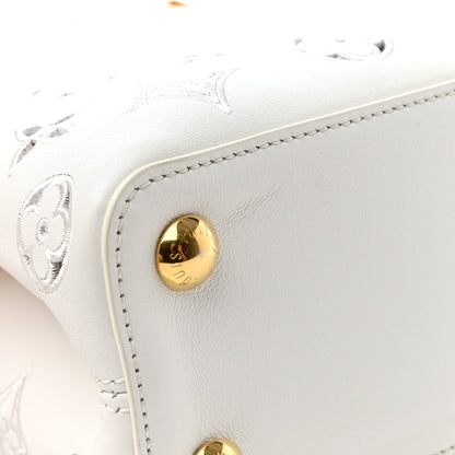 Louis Vuitton Calfskin LV Broderie Capucines BB White 11 of 16