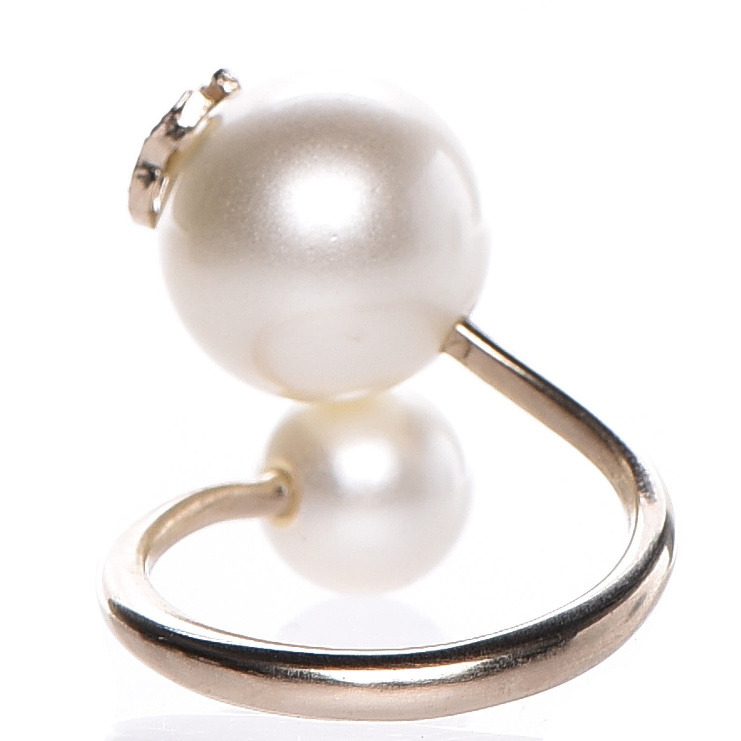 Chanel Pearl CC Ring 6 Gold Pearly White 3 of 5