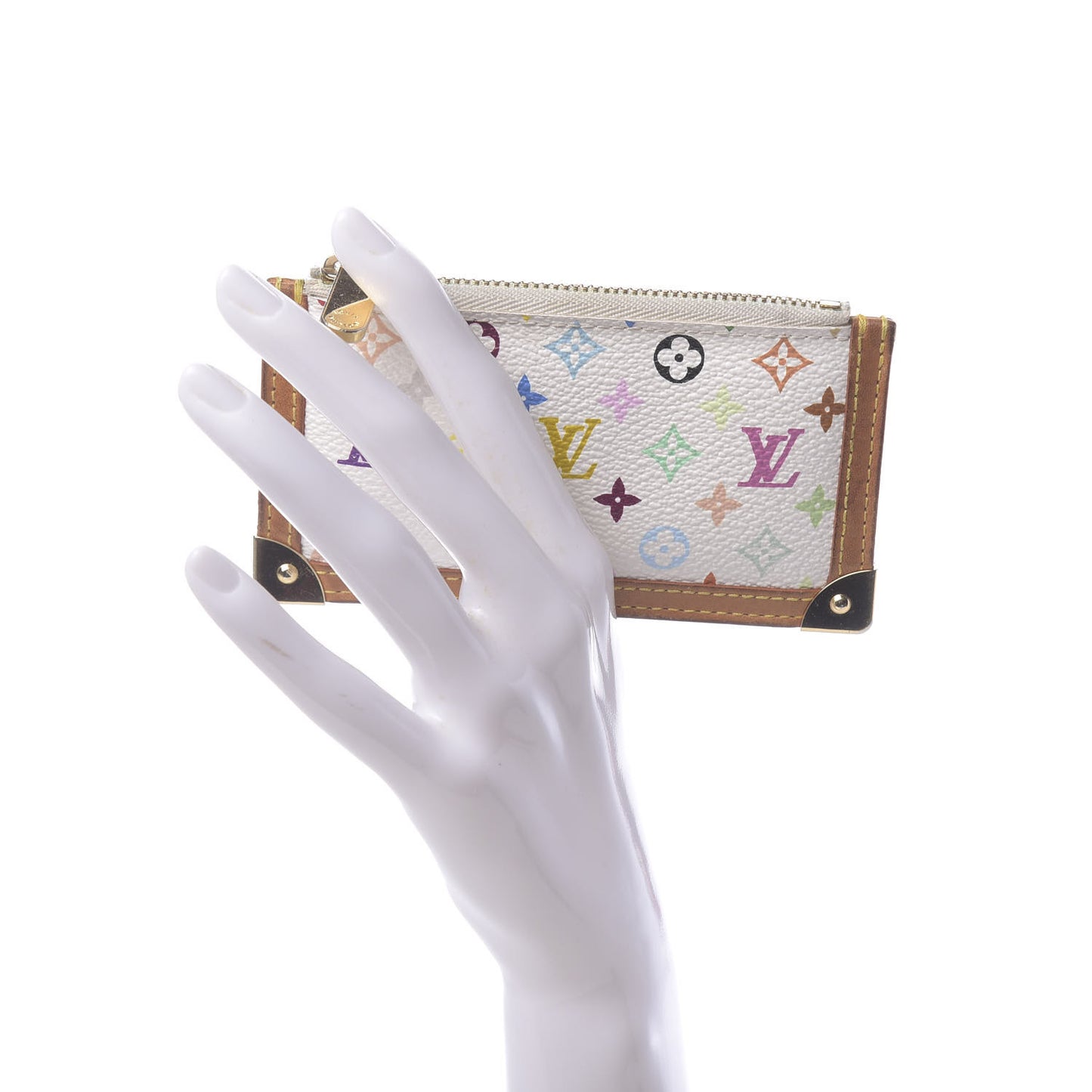 Monogram Multicolor Key Pouch White