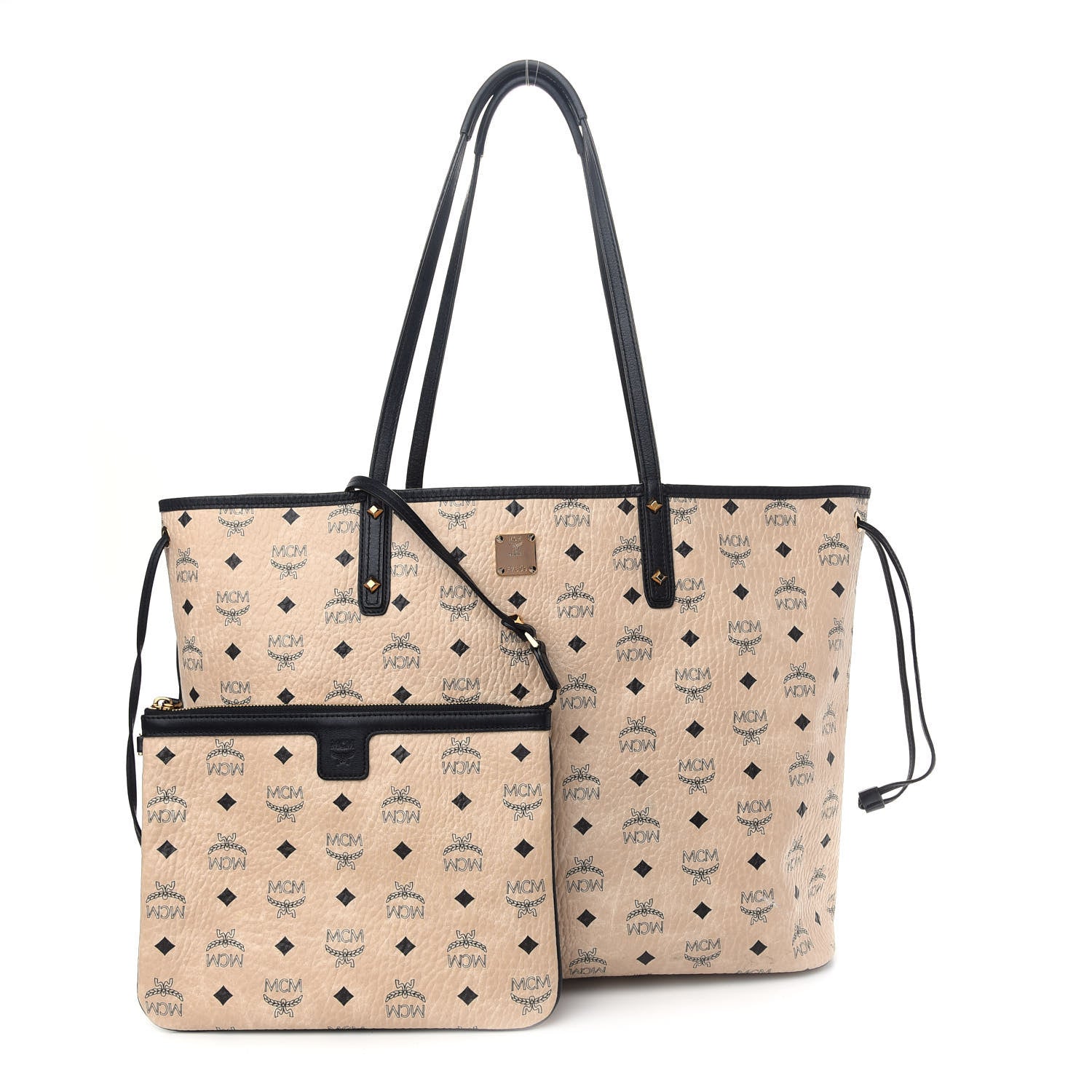 MCM Visetos Large Project Reversible Shopper Tote Beige 1 of 11