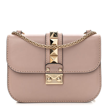 Valentino Garavani Vitello Small Glam Lock Rockstud Flap Poudre 1 of 12