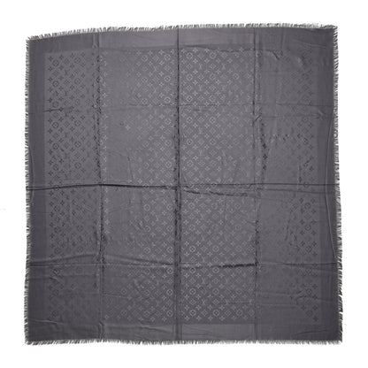 Louis Vuitton Wool Silk Monogram Shawl Anthracite 1 of 3