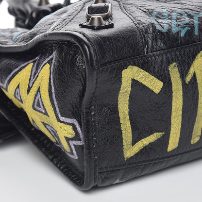 Balenciaga Agneau Graffiti All Over Classic Hardware S City Black Multicolor 8 of 9