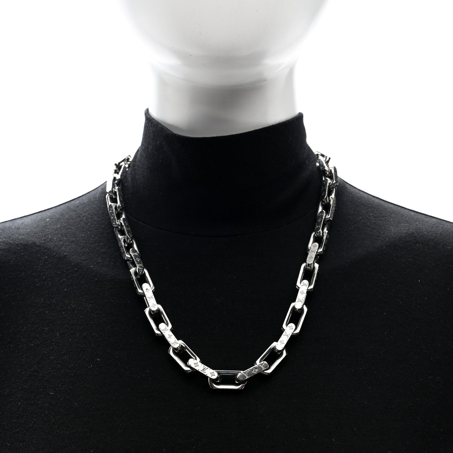 Monogram Chain Necklace Silver
