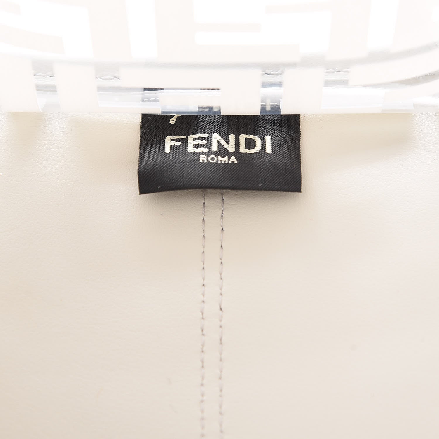 Fendi TPU FF Vitello Century Plexiglass Small Runaway Shopper Tote White 6 of 8