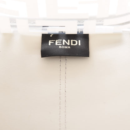 Fendi TPU FF Vitello Century Plexiglass Small Runaway Shopper Tote White 6 of 8
