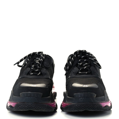 Balenciaga Fabric Mesh Clear Sole Mens Triple S Sneakers 45 Black Pink Neon 3 of 11
