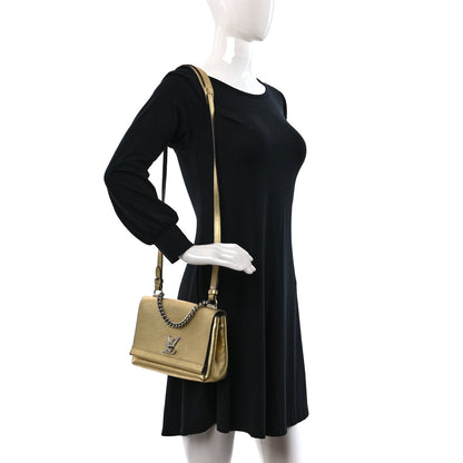 Louis Vuitton Metallic Calfskin Lockme II Chain Bag BB Gold 3 of 8