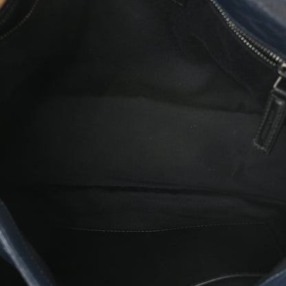 Saint Laurent Crinkled Calfskin Matelasse Monogram Large Niki Chain Satchel Deep Marine 5 of 9
