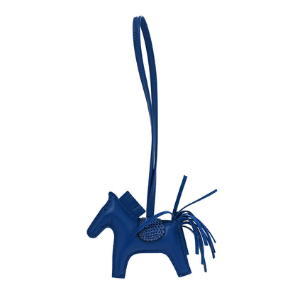 Hermes Milo Lambskin Lizard Touch Grigri Rodeo Horse Bag Charm PM Bleu France Bleu Saphir 1 of 3