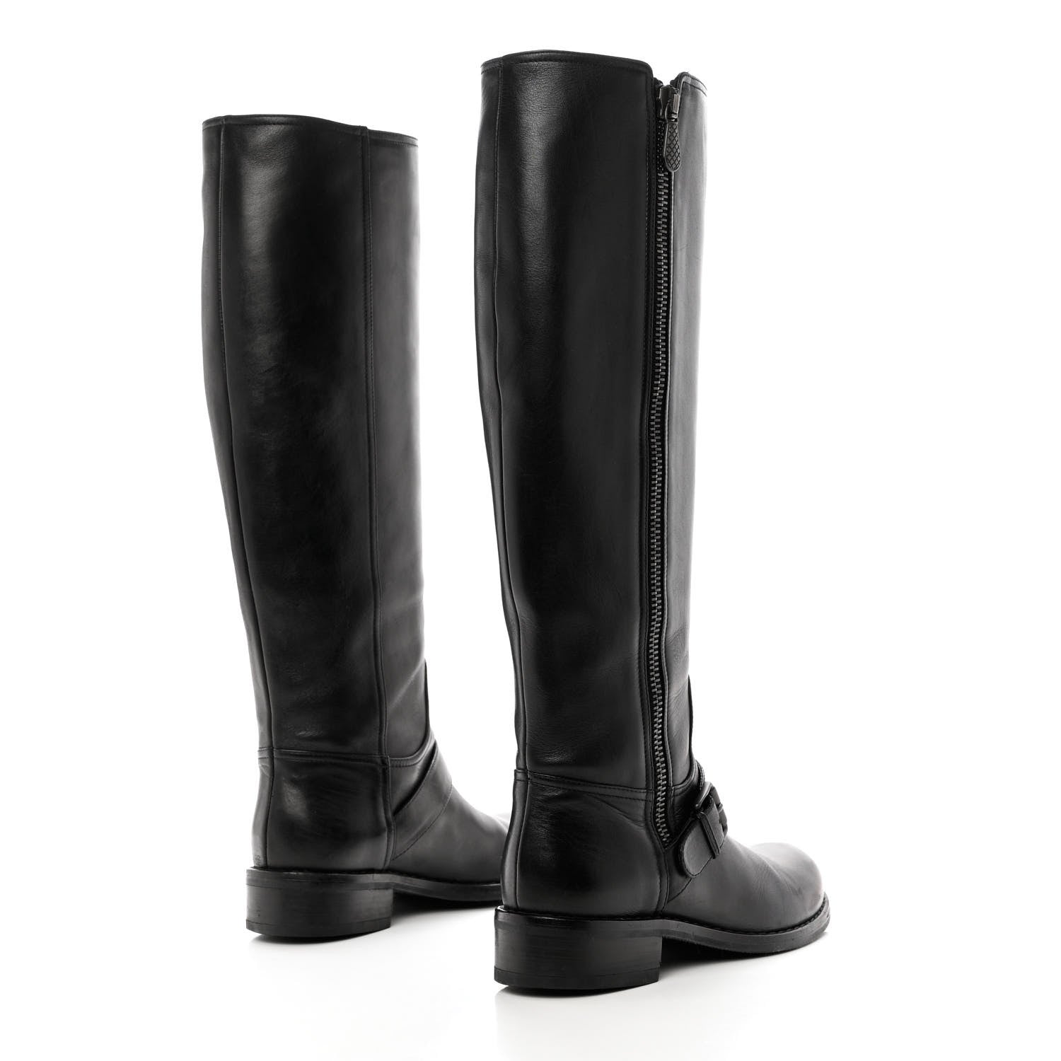 Bottega Veneta Calfskin High Zip Boots 38 Black 4 of 10