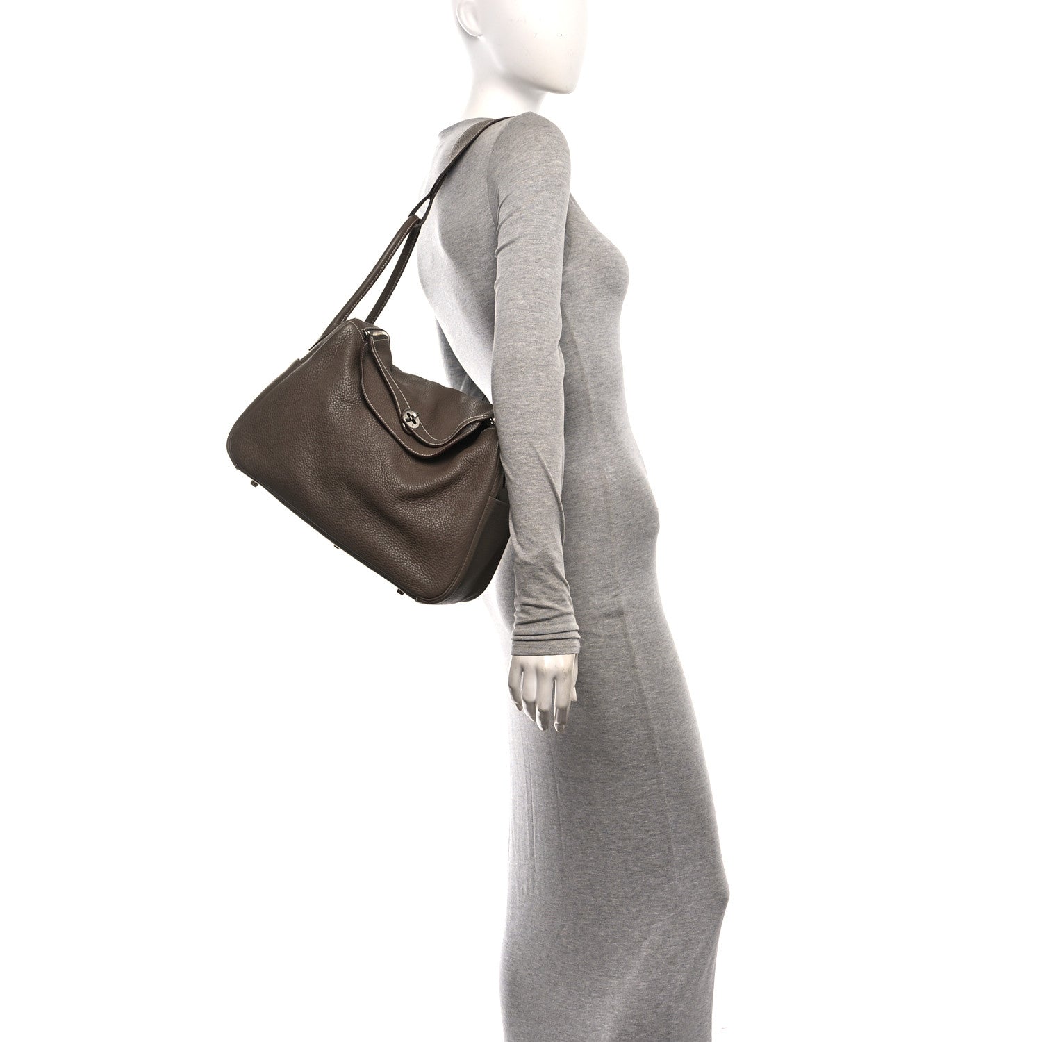 Hermes Taurillon Clemence Lindy 34 Etoupe 2 of 11