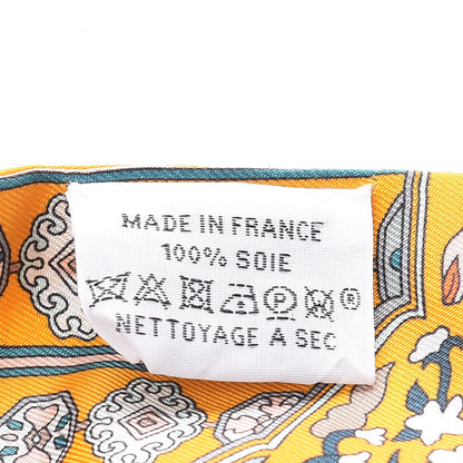 Hermes Silk Tapis Persans Twilly Jaune Aqua Rose Poudre 3 of 4