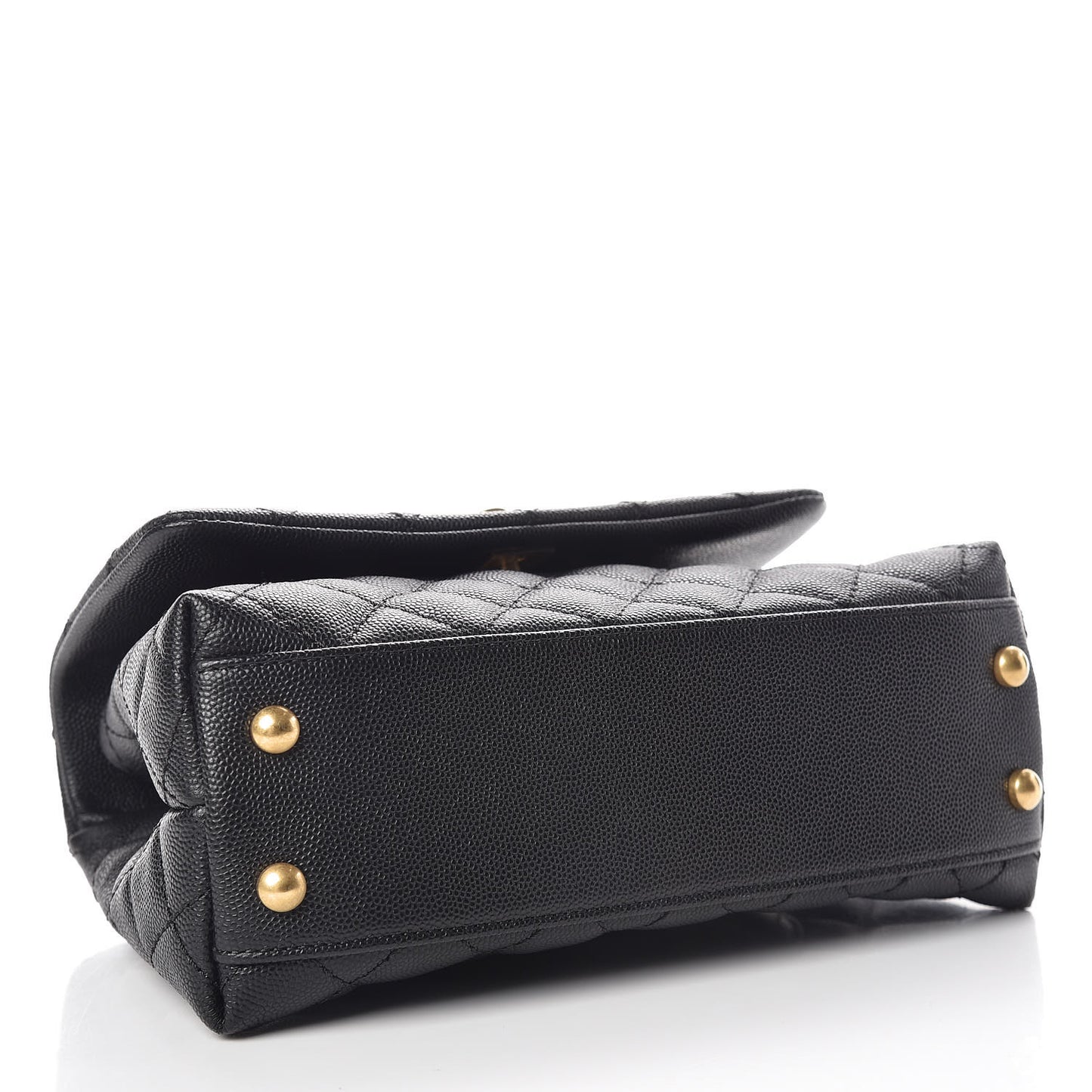 Caviar Quilted Mini Coco Handle Flap Black