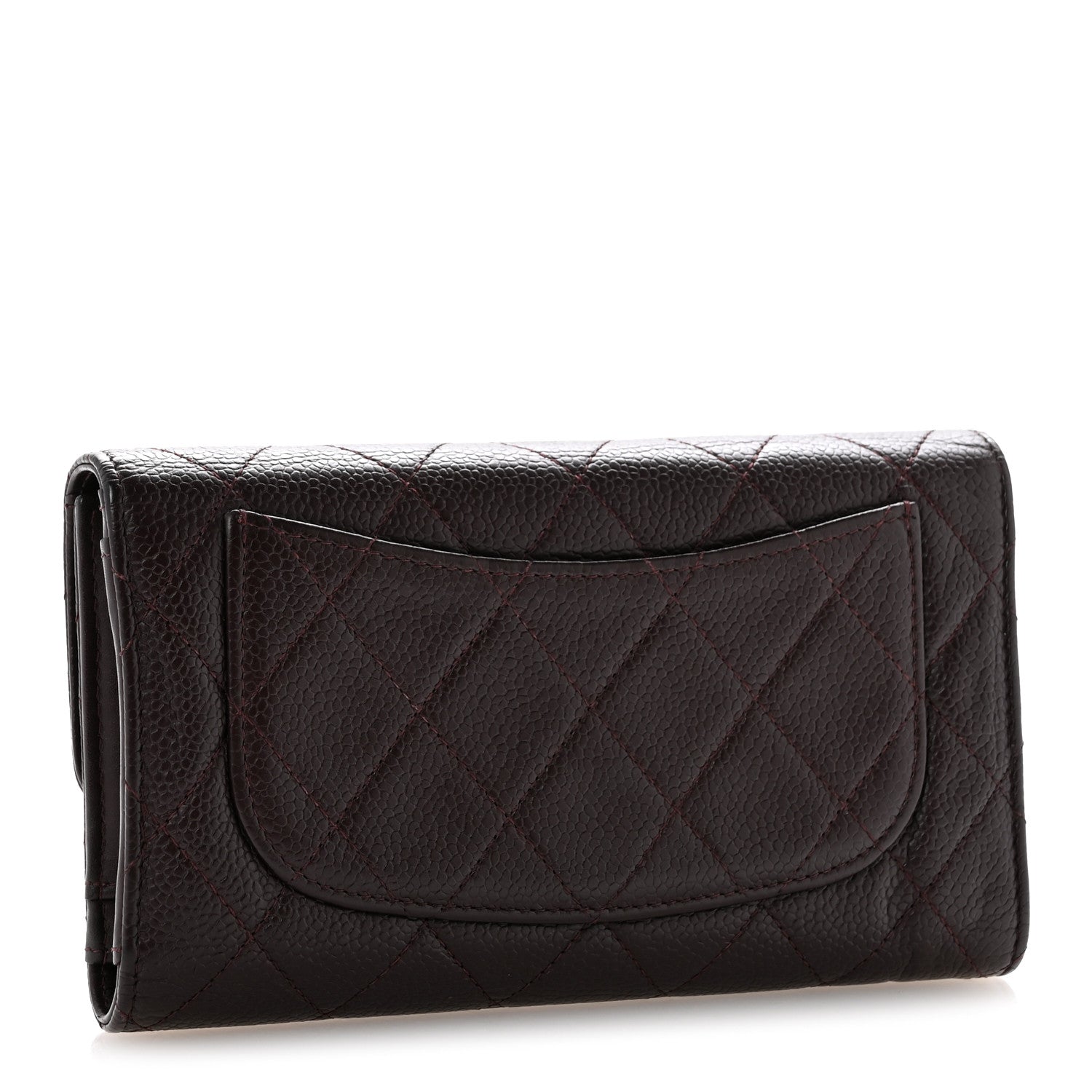 Chanel Caviar Quilted Large Flap Wallet Burgundy 3 of 12