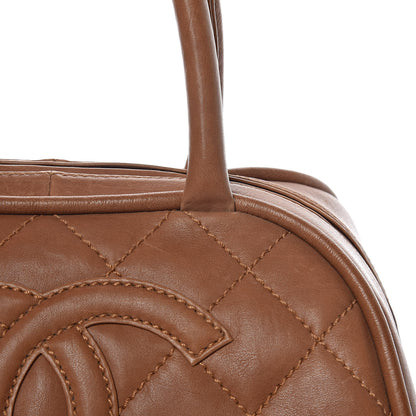 Chanel Calfskin Quilted Small Bowler Brown 11 of 23