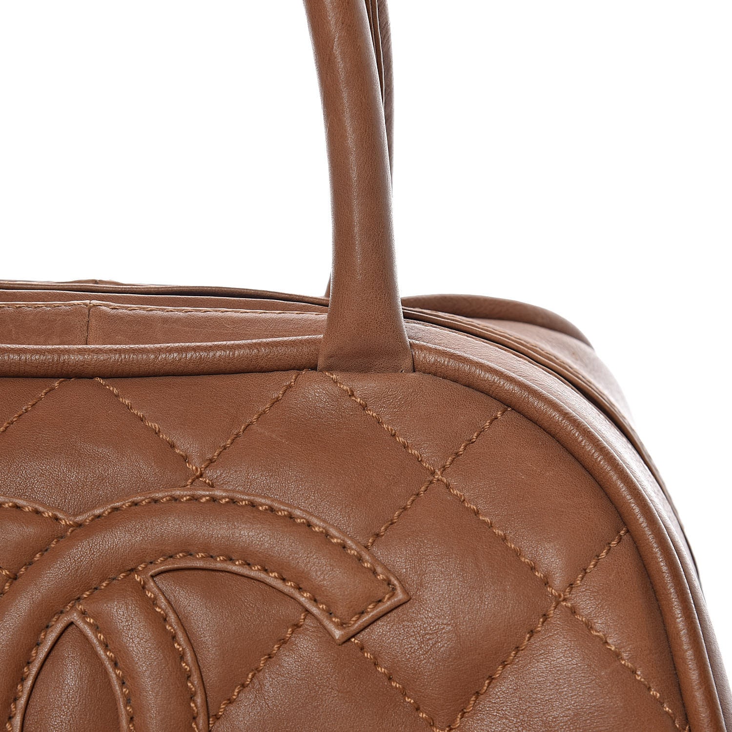 Chanel Calfskin Quilted Small Bowler Brown 11 of 23