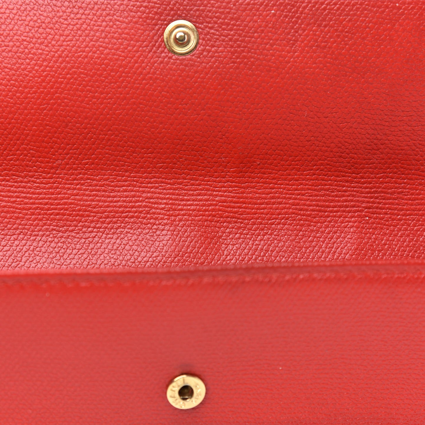 Grained Calfskin CC Button Long Wallet Red
