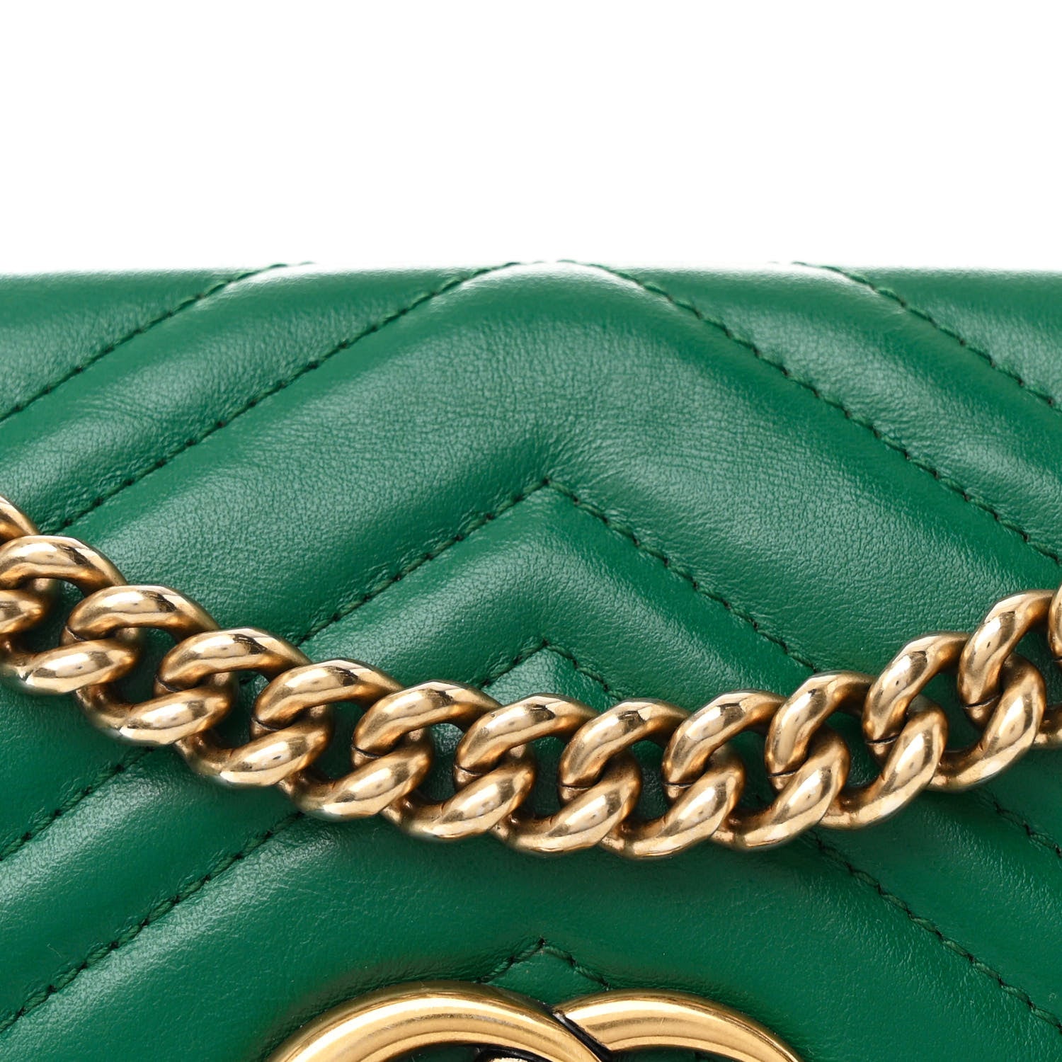 Gucci Calfskin Matelasse Mini GG Marmont Shoulder Bag Emerald Green 8 of 12