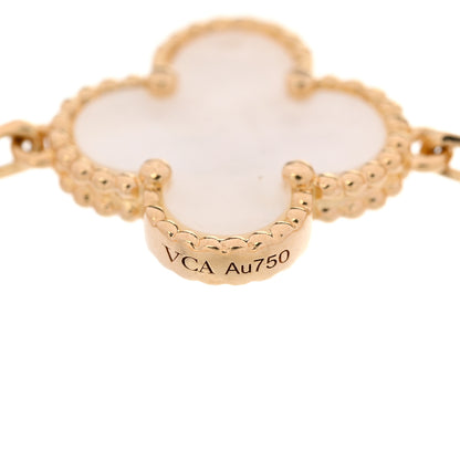 Van Cleef & Arpels 18K Yellow Gold Mother of Pearl 5 Motifs Vintage Alhambra Bracelet 4 of 4