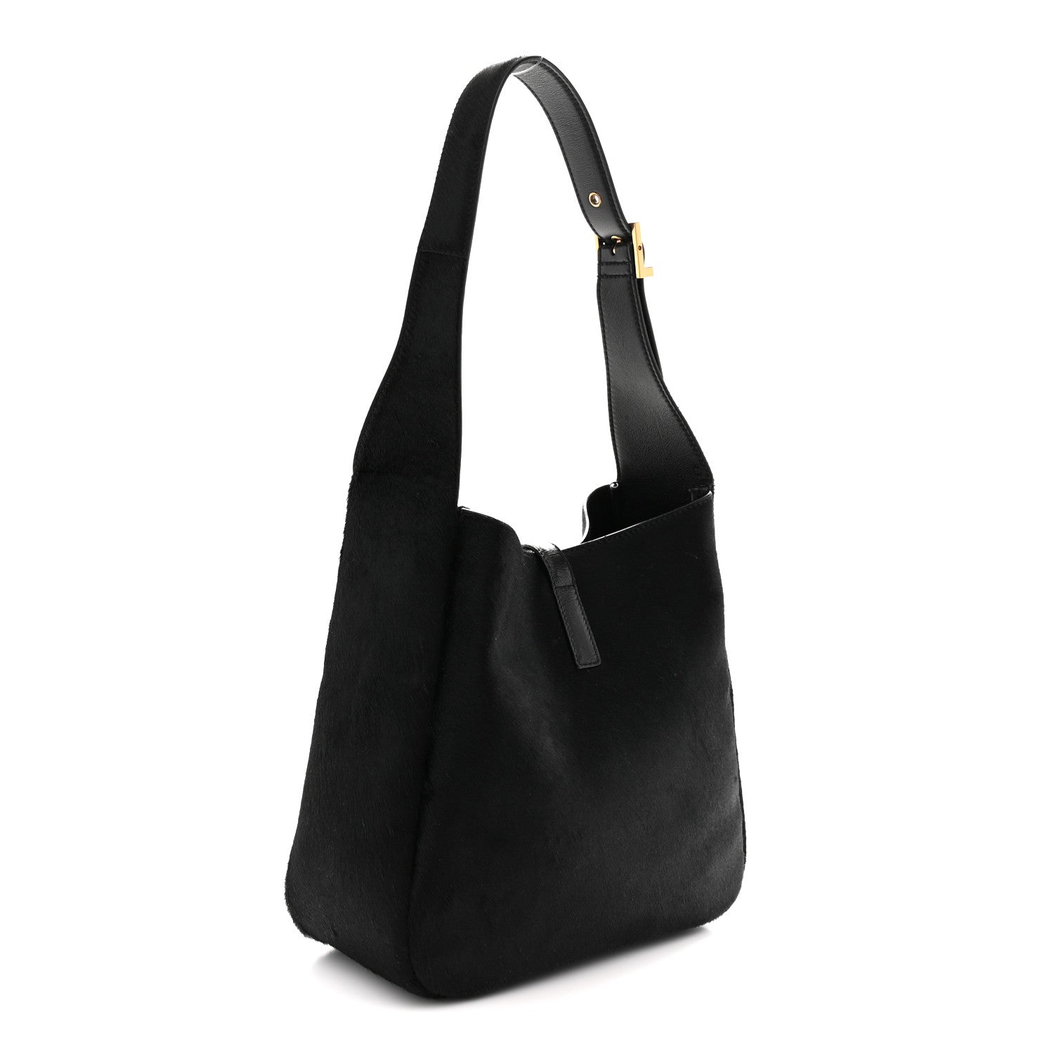Saint Laurent Calf Hair Small Le 5 A 7 Soft Hobo Black 4 of 11