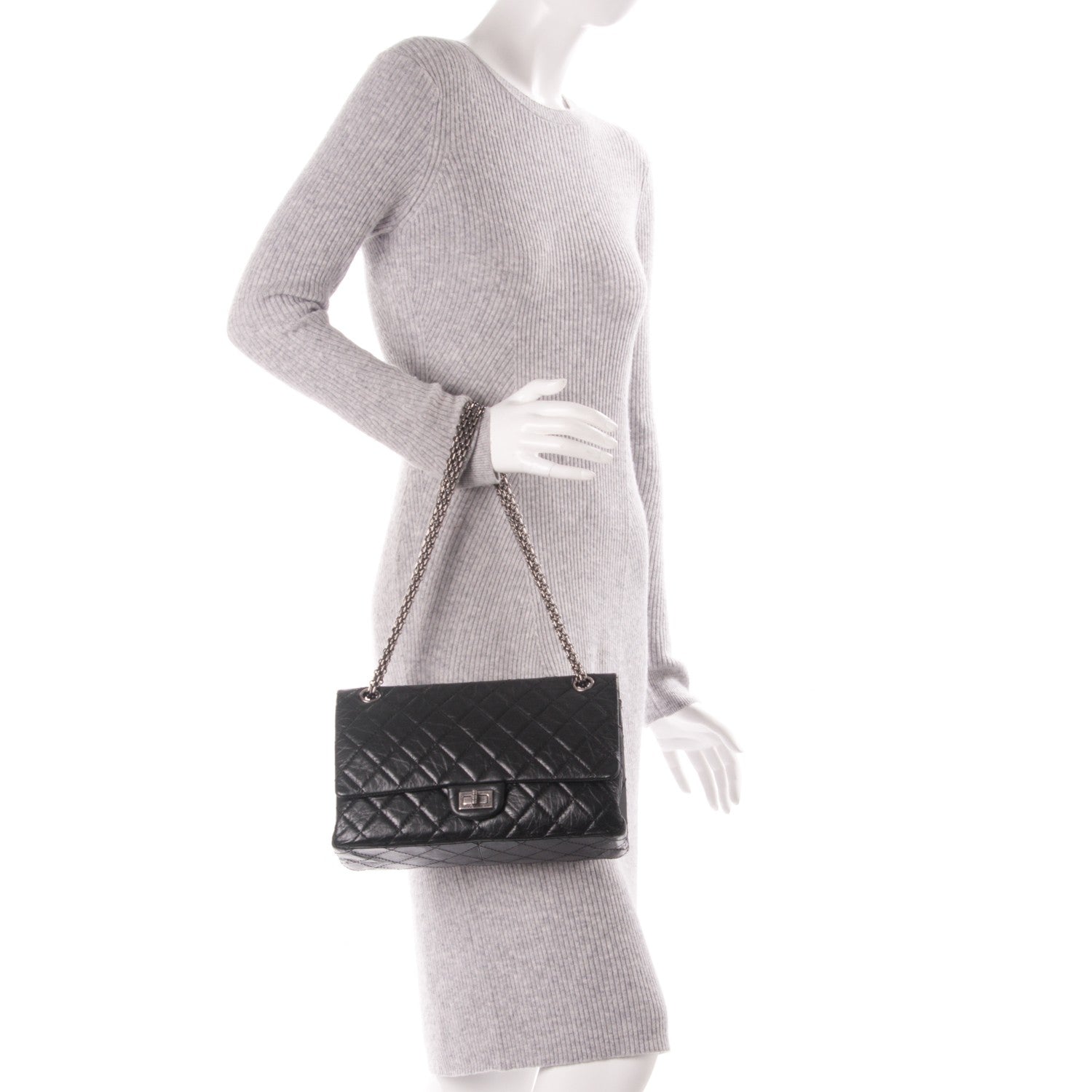 Chanel Aged Calfskin Quilted 2.55 Reissue 226 Flap Black 2 of 8
