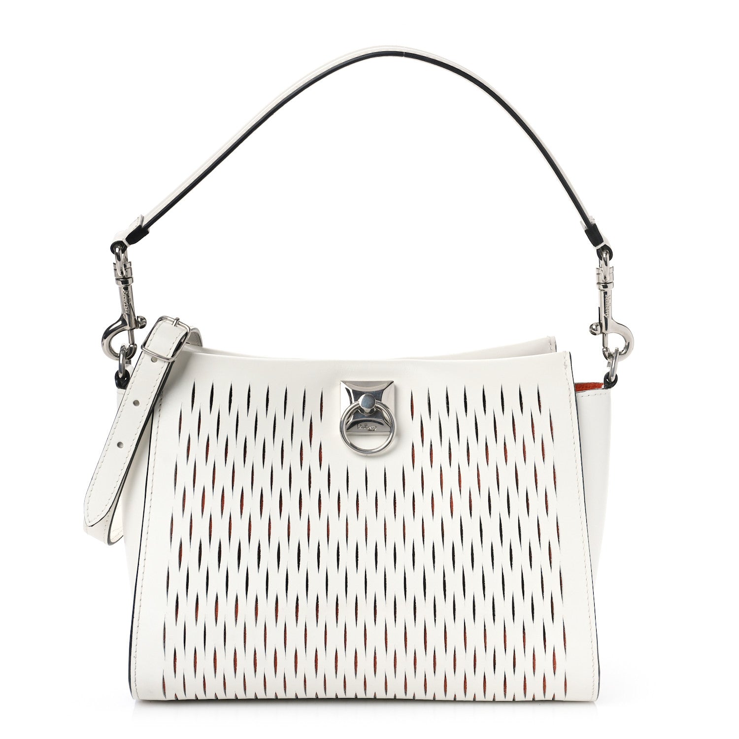 Mulberry Mesh Calfskin Small Iris Tote White Rust 1 of 9