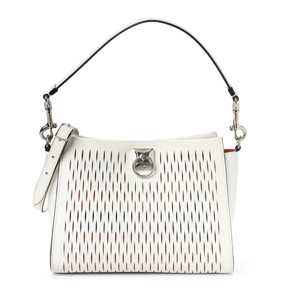 Mulberry Mesh Calfskin Small Iris Tote White Rust 1 of 9