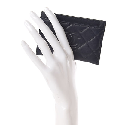 Chanel Lambskin Quilted Diamond CC Card Holder Navy 2 of 9