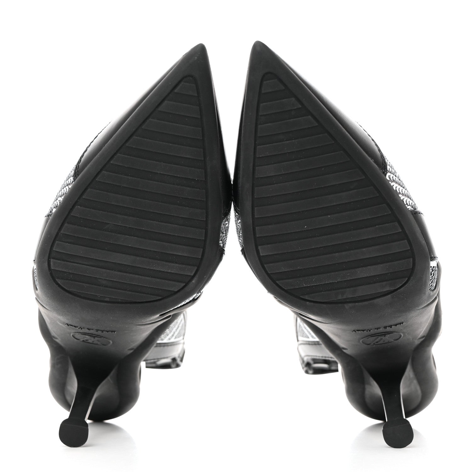 Louis Vuitton Calfskin Sequin Archlight Slingback Pumps 37 Black 5 of 9