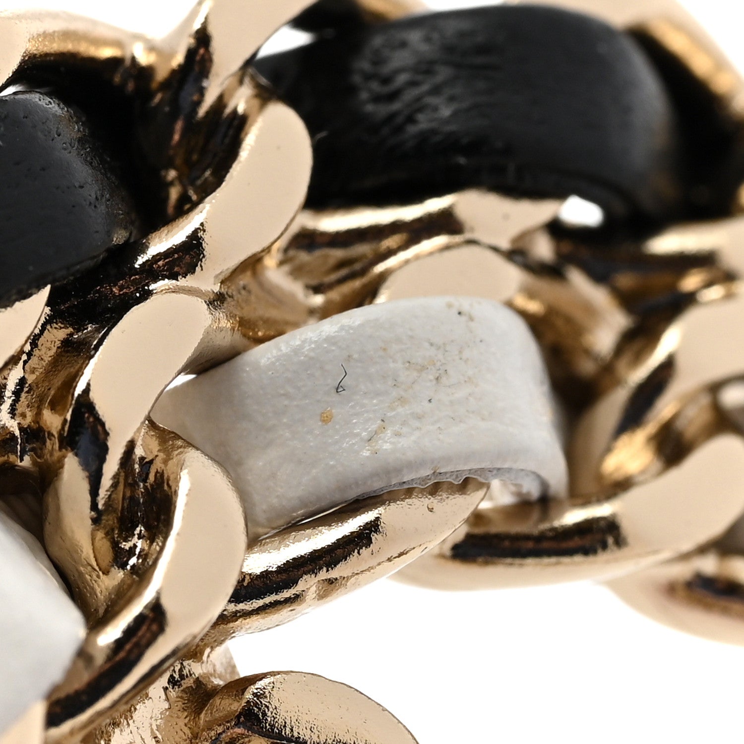 Chanel Lambskin Chain CC Brooch Black White Gold 6 of 7