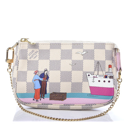 Louis Vuitton Damier Azur 2016 Christmas Animation Mini Pochette Accessories 1 of 7