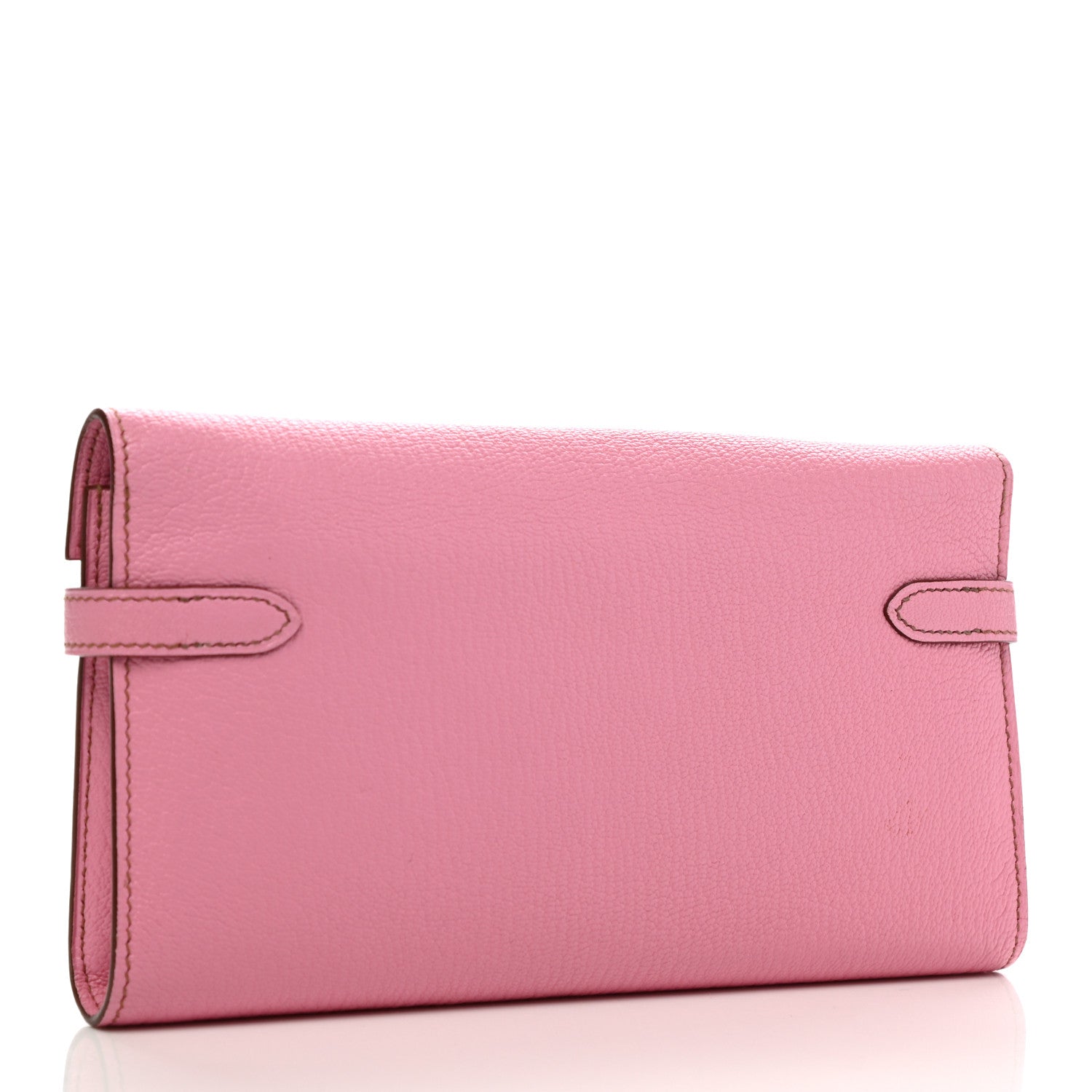 Hermes Chevre Mysore Kelly Longue Wallet 5P Pink 3 of 9