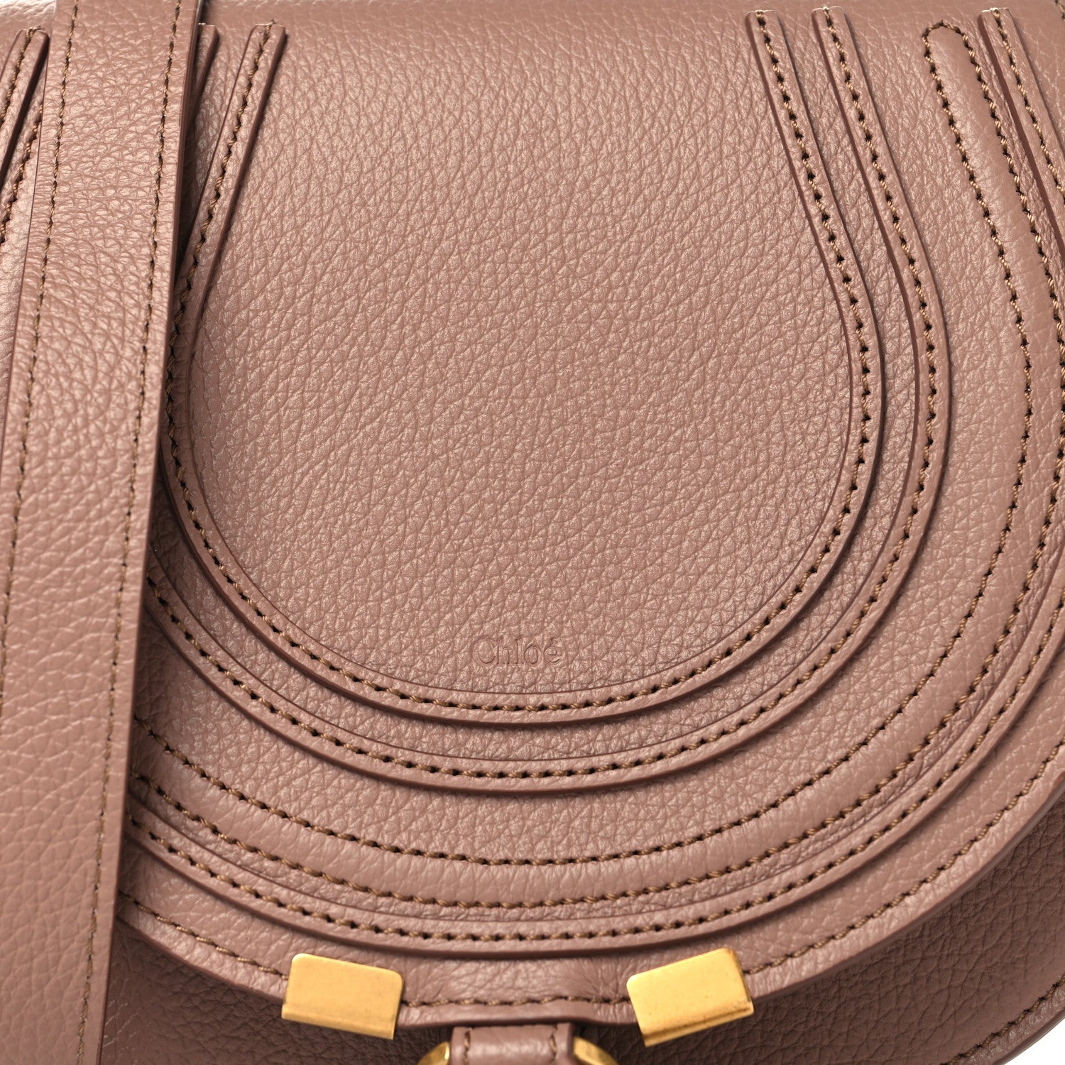 Chloe Grained Calfskin Small Marcie Saddle Bag Woodrose 7 of 9