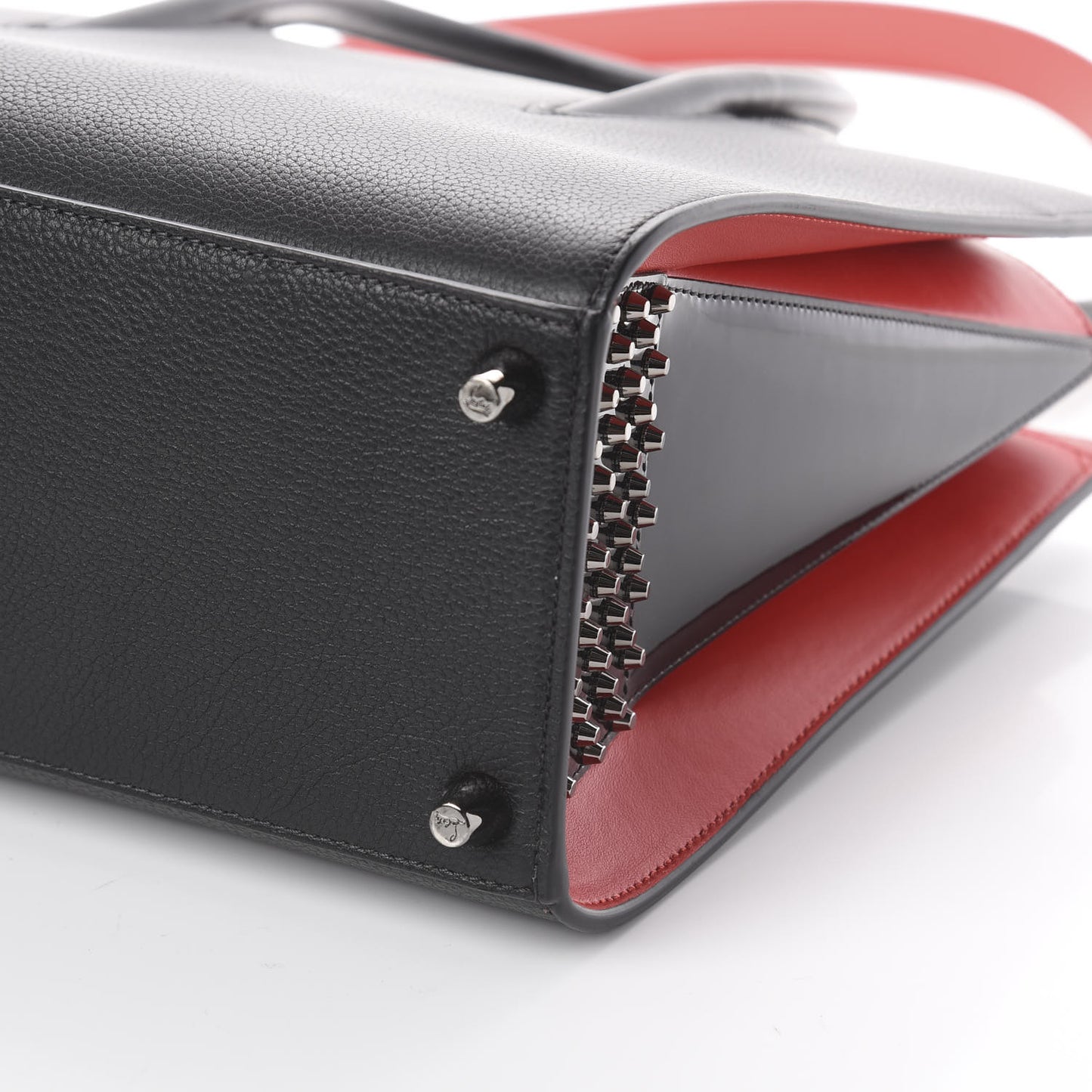 Calfskin Empire Patent Studded Medium Paloma Black