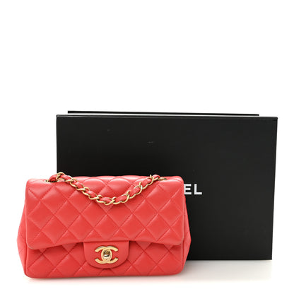 Chanel Lambskin Quilted Mini Rectangular Flap Red 12 of 12